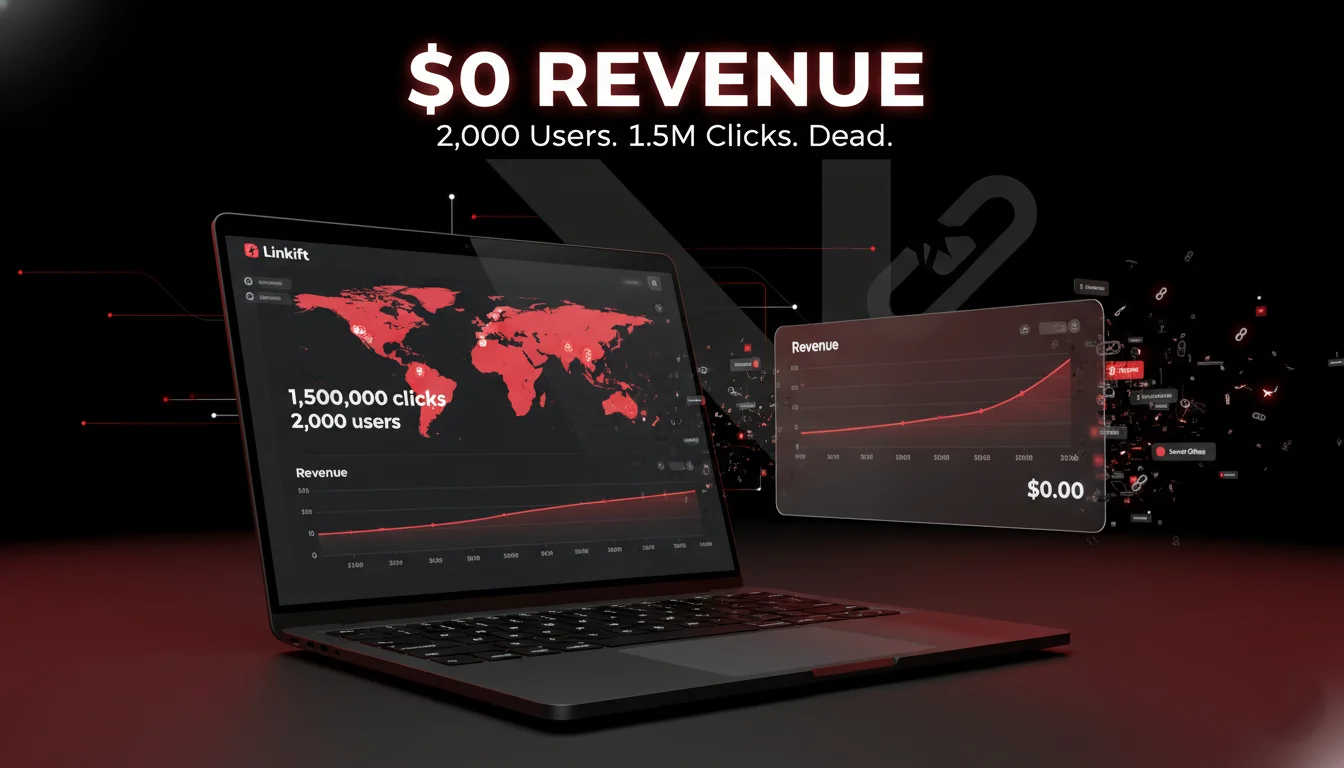 Linkift Autopsy: 2,000 Users, 1.5 Million Clicks, $0 Revenue — Why I Shut It Down
