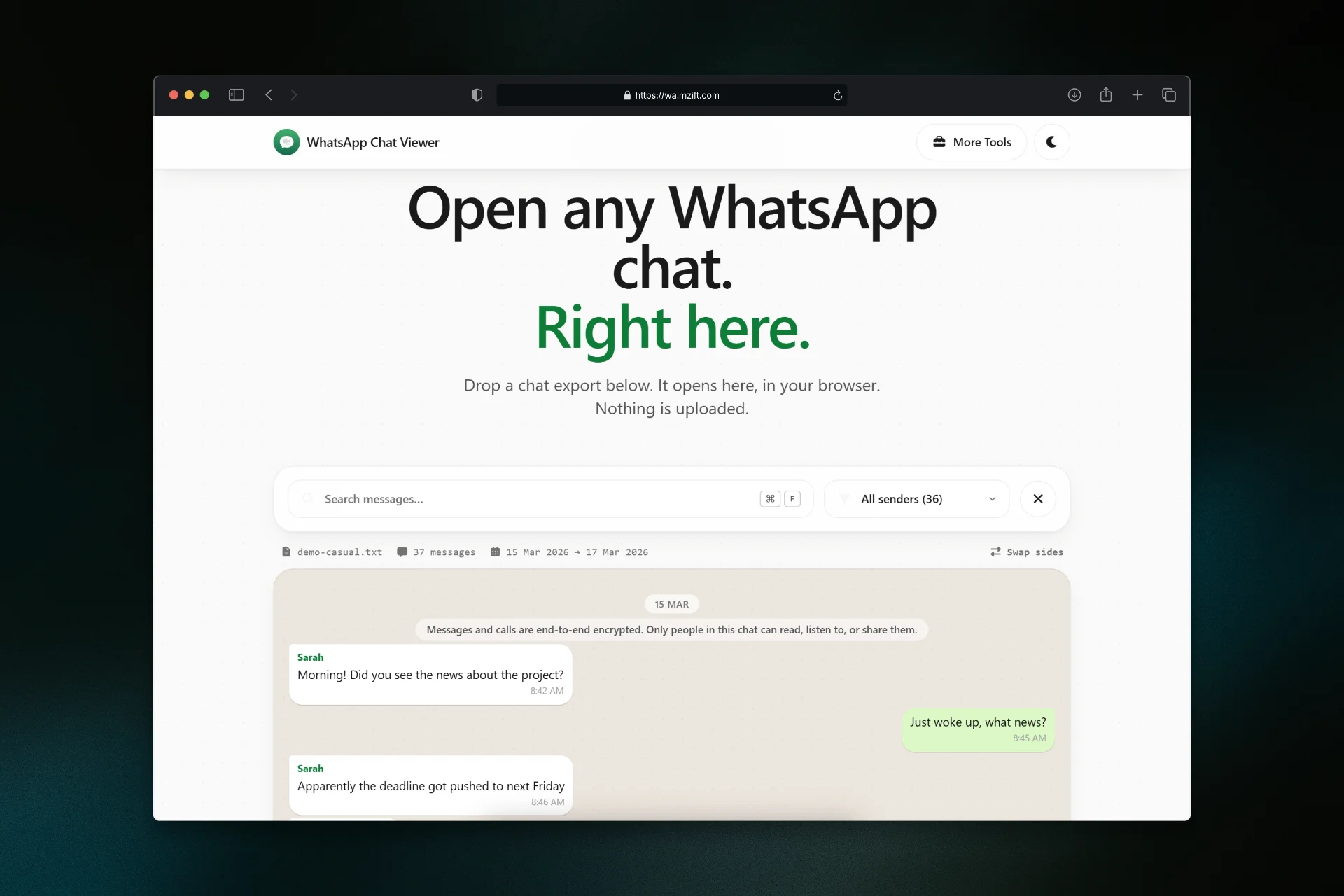 WhatsApp Chat Viewer screenshot